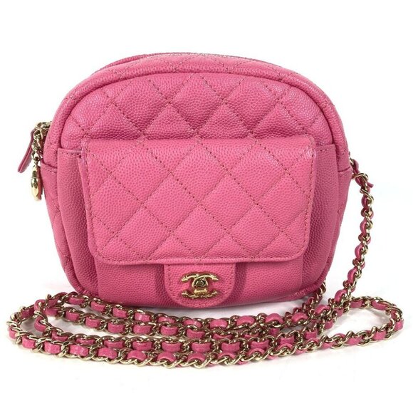 CHANEL Matelasse Quilted Chain Bag CC CC Mark Crossbody Pochette Shoulder Bag - Picture 1 of 15